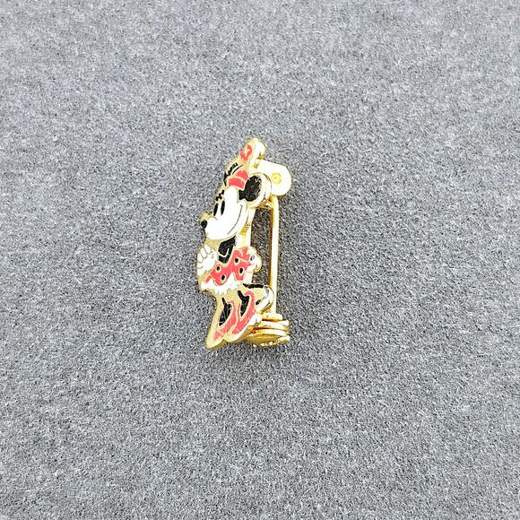 Vintage Disney Minnie Mouse Mini Fashion Brooch Pin Gold Tone - Picture 1 of 7